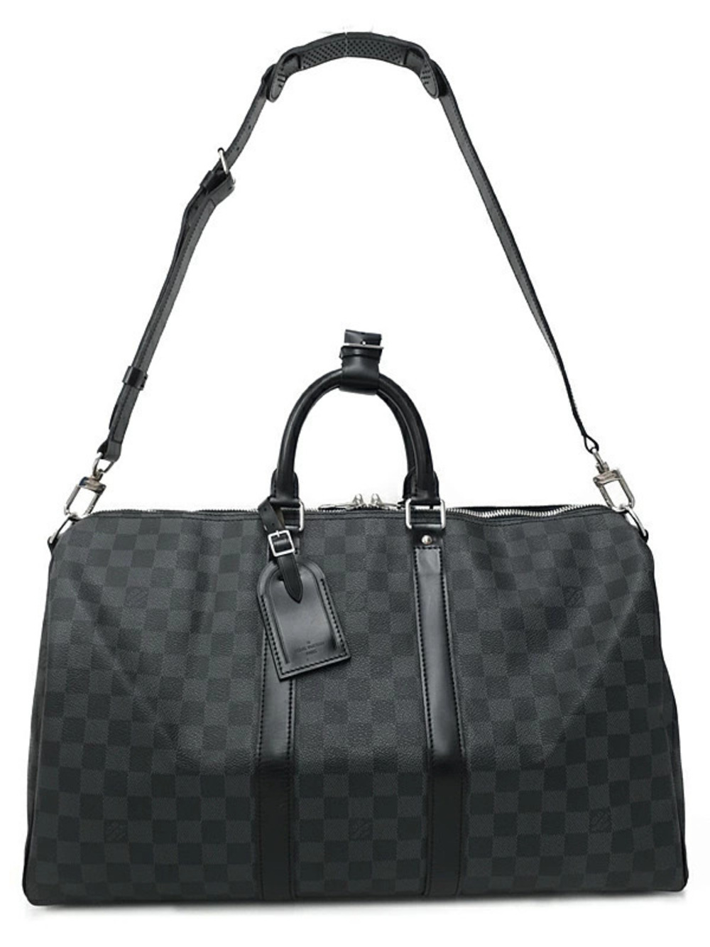 Louis Vuitton Damier Graphite Black Keepall Bandouliere Bag
